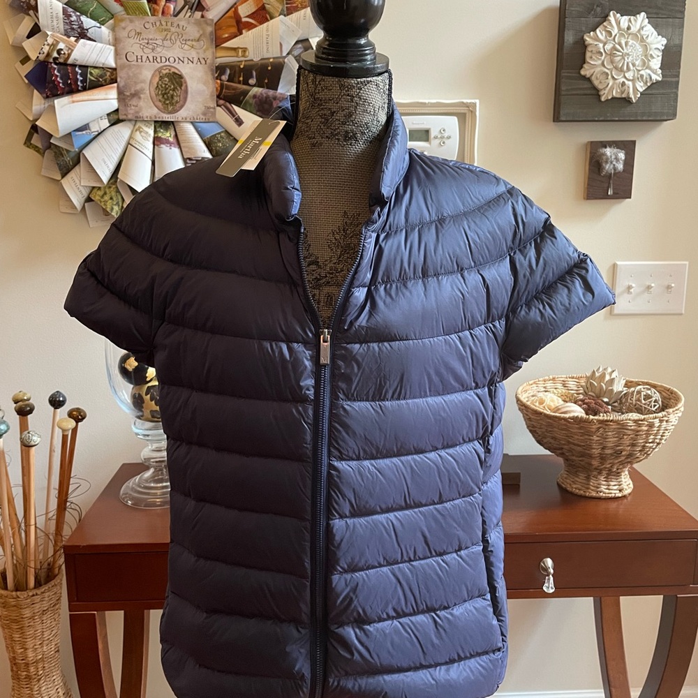 Martha Stewart Womens Puffer Down Vest Jacket, Navy size Medium with tags